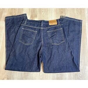 Platinum FUBU Mens Dark Wash Wide Leg Denim Jeans Size 34x34